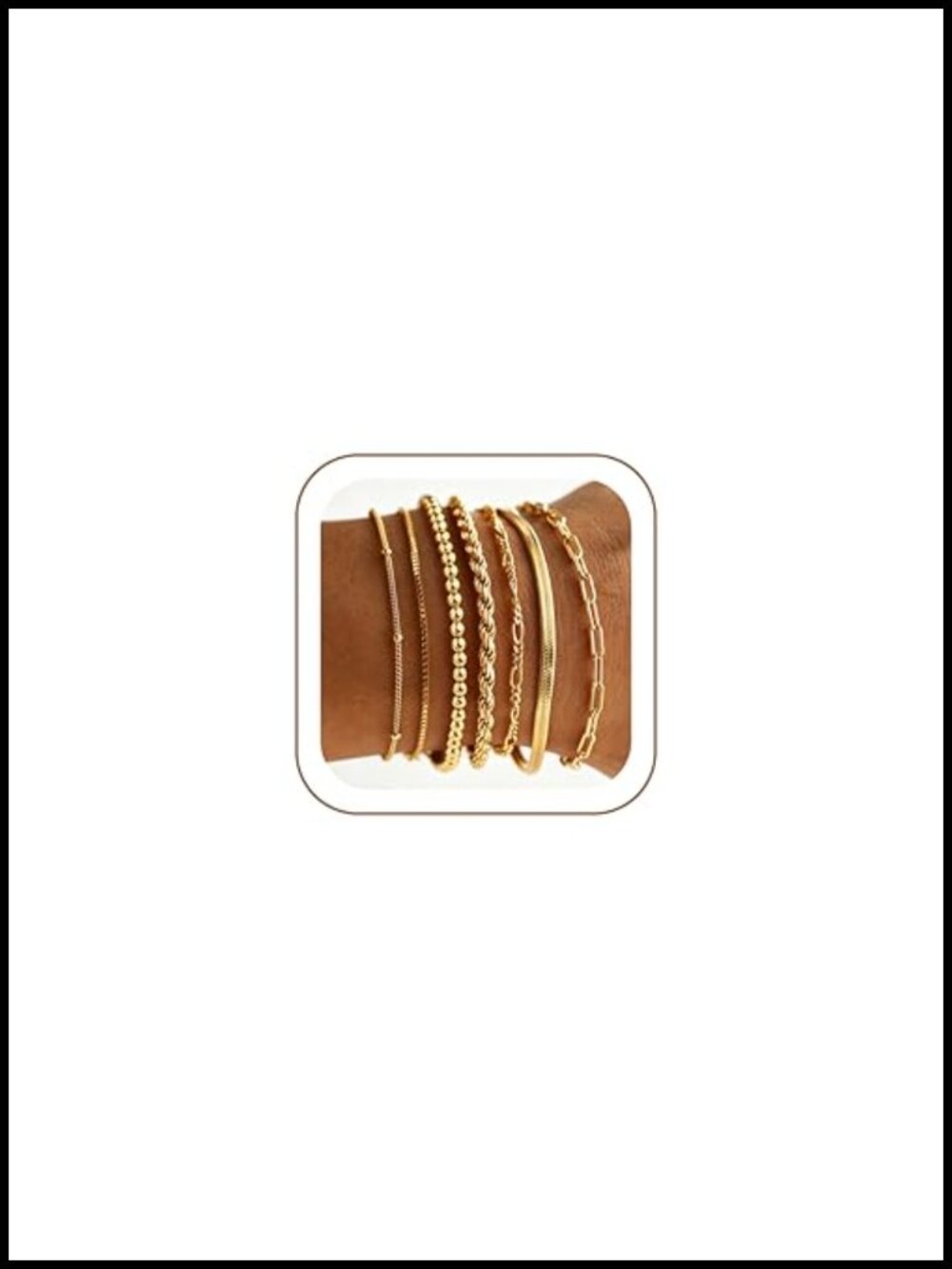 7PCS Gold Plated Bracelet Set Stackable Layered Jewelry Gift